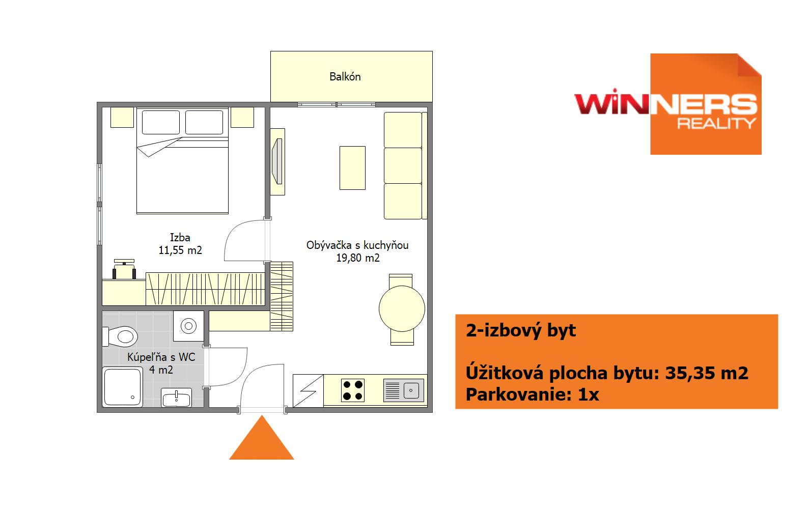 projekt_maly_byt_s_balkonom